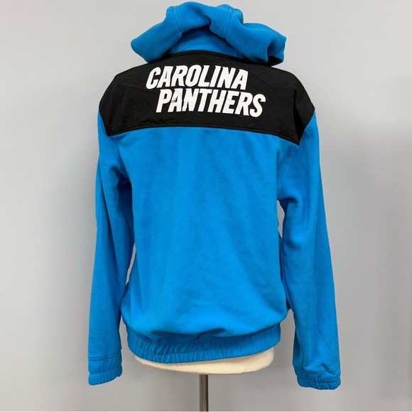 Carolina Panthers Fleece Coat Jacket Full Zip Adult Medium NFL Team Apparel NWOT - Picture 2 of 8
